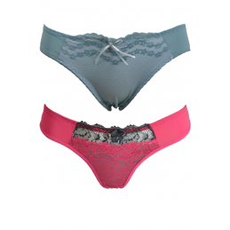 lot de 2 SLIP ROUGE ET BLEU - du desir au plaisir