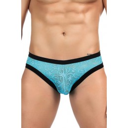 Slip en dentelle homme turquoise