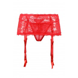 Porte-jarretelles dentelle rouge et string.

Un porte-jarretelles en dentelle rouge très élégante et en forme de bandeau su