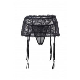 Porte-jarretelles noir et string.
Un porte-jarretelles en dentelle noire 