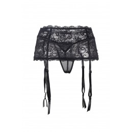 Porte-jarretelles noir et string.
Un porte-jarretelles en dentelle noire 