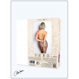 
Body en résille.
Décolleté très profond avec un fin effet laçage et bordé en opaque jusqu'au cou.
