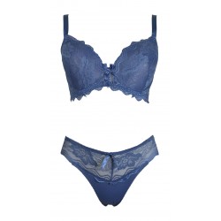 Ensemble bleu soutien gorge avec culotte - du desir au plaisir