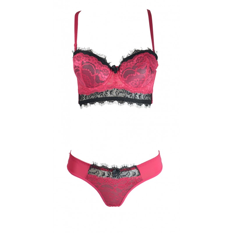 Ensemble fuchia soutien-gorge avec culotte - du desir au plaisir